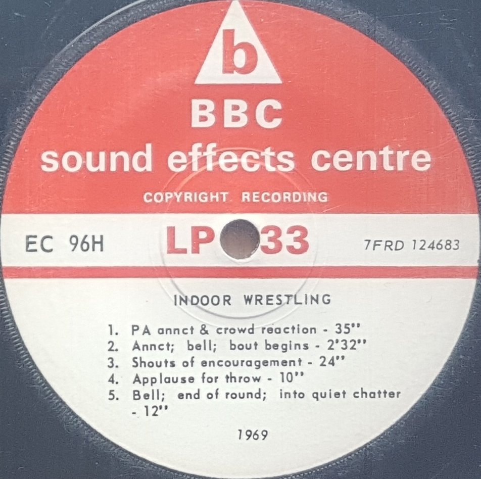 EC 96H Indoor wrestling Not registered from the BBC records and Tapes library Label